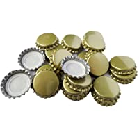 TRIXES 100 Pizas de Metal Dorado Tapas de Botella de 25mm de Cerveza Casera Corona